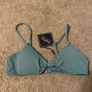 ZAFUL textured knotted cheeky bikini swimsuit
